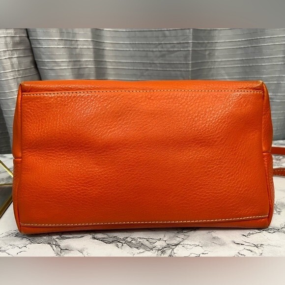 DOONEY & BOURKE Vintage Pebble Leather Satchel Crossbody & Short handle Orange - Picture 10 of 13